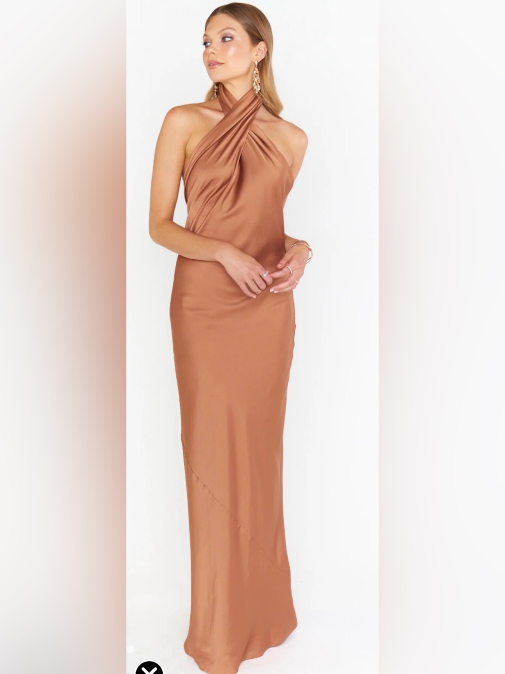 Show Me Your MuMu Jasmin Halter Maxi dress in Copper Halter Neck Wedding